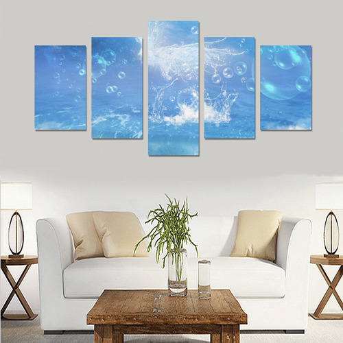 The water bird over the sea Canvas Print Sets C (No Frame)