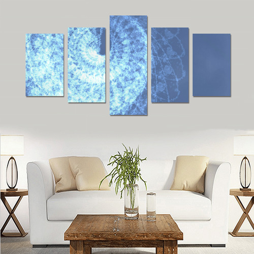 Blue Spiral Canvas Print Sets C (No Frame)