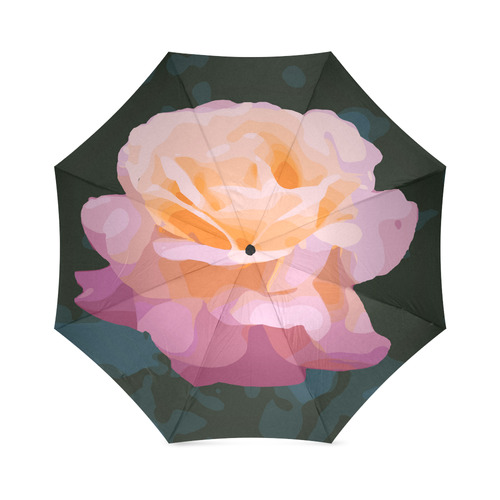 Beautiful Pink Rose Floral Art Foldable Umbrella (Model U01)