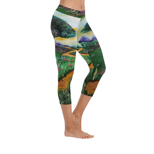 Tree Of Imagination Women's Low Rise Capri Leggings (Invisible Stitch) (Model L08)