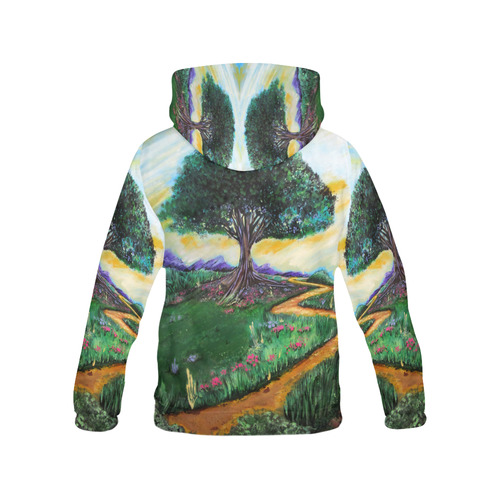 Tree Of Imagination All Over Print Hoodie for Women (USA Size) (Model H13)