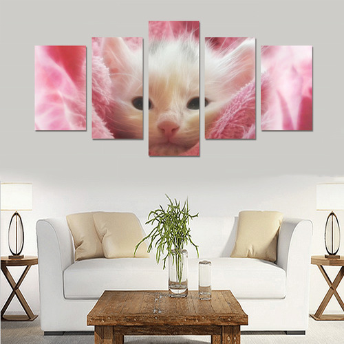 Kitty Loves Pink Canvas Print Sets C (No Frame)