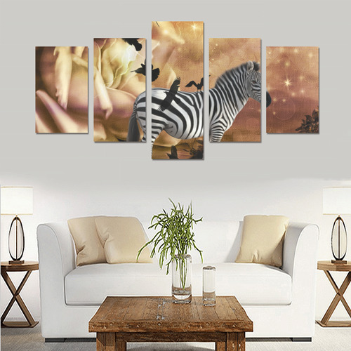 Wonderful zebra Canvas Print Sets C (No Frame)