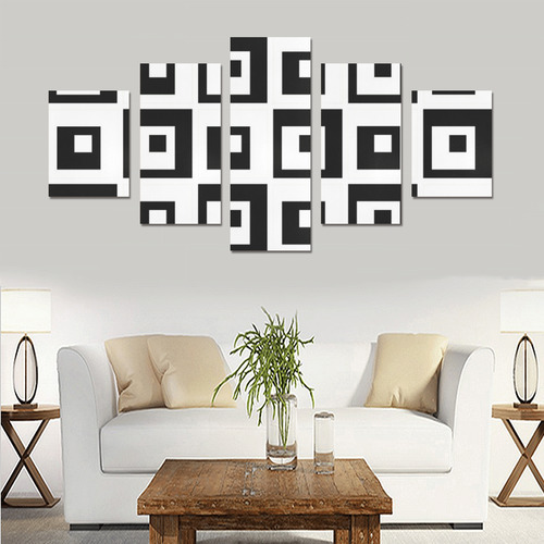 Black & White Cubes Canvas Print Sets B (No Frame)