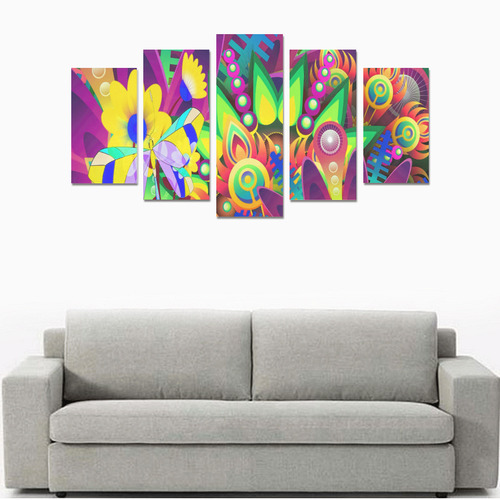 Abstract Pop Neon Fantasy Canvas Print Sets A (No Frame)