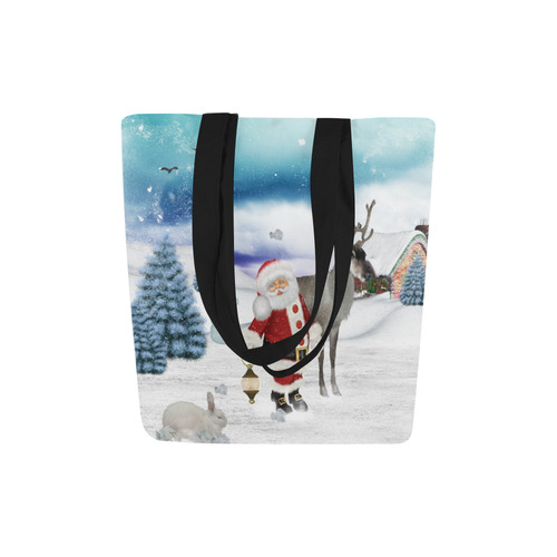 Christmas, Santa Claus with reindeer Canvas Tote Bag (Model 1657)