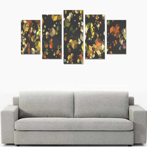 Gold Cube Explosion Canvas Print Sets A (No Frame)