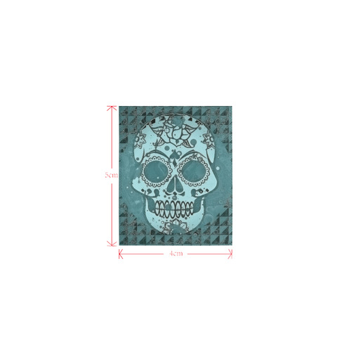 Trendy Skull, teal by JamColors Logo for Men&Kids Clothes (4cm X 5cm)