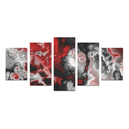 black gray white red Canvas Print Sets D (No Frame)