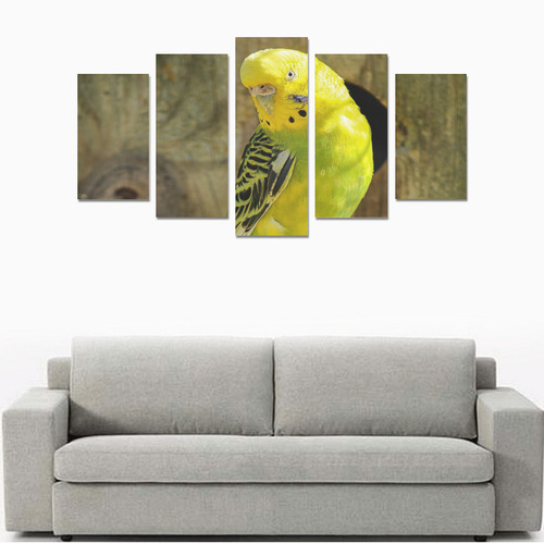 Pretty Yellow Parakeet Canvas Print Sets A (No Frame)