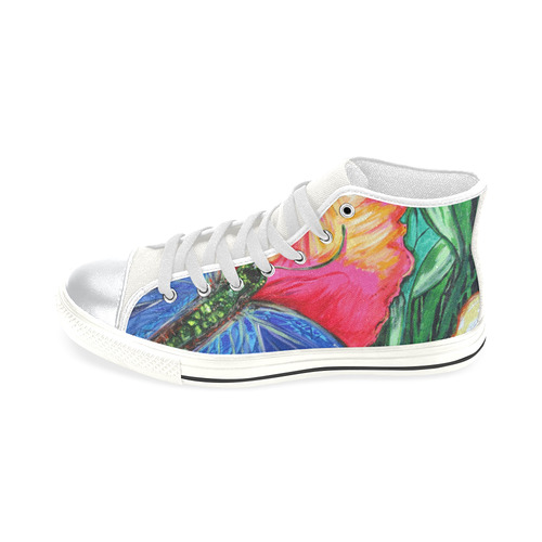 Butterfly Life High Top Canvas Women's Shoes/Large Size (Model 017)