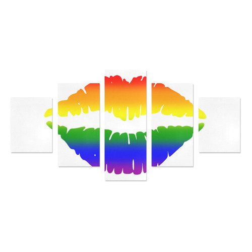 Gay Pride Rainbow Kiss Canvas Print Sets B (No Frame)
