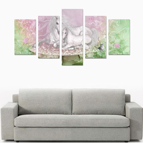 Beautiful unicorn with faol Canvas Print Sets C (No Frame)