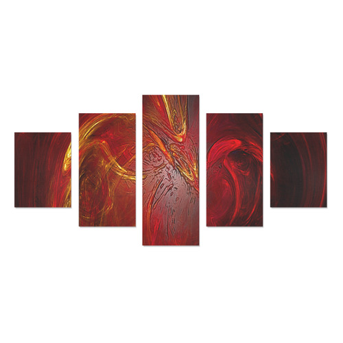 Red Firebird Phoenix Canvas Print Sets B (No Frame)