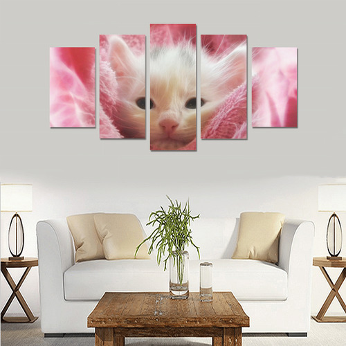 Kitty Loves Pink Canvas Print Sets A (No Frame)