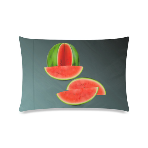 Watercolor Watermelon, red green and sweet Custom Zippered Pillow Case 16"x24"(Twin Sides)