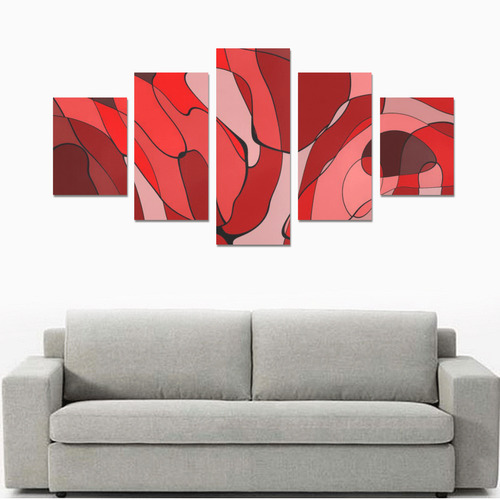 red abstract 4e4 Canvas Print Sets B (No Frame)