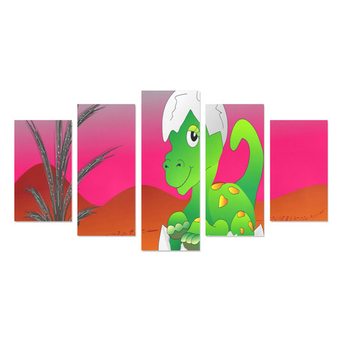 Cute And Awesome Dinosaur Baby Canvas Print Sets A (No Frame)