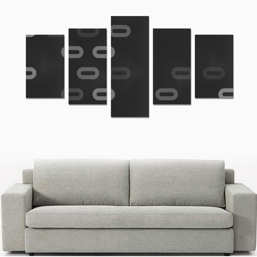 black grey pattern Canvas Print Sets C (No Frame)