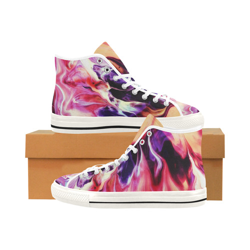 Abstract Watercolor Painting Crazy Fire Vancouver H Men's Canvas Shoes (1013-1)