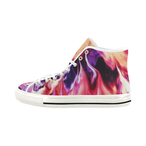 Abstract Watercolor Painting Crazy Fire Vancouver H Men's Canvas Shoes (1013-1)