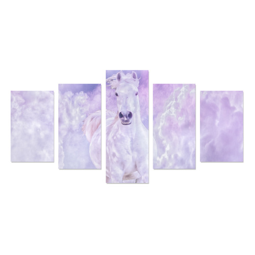 Girly Romantic Horse Of Clouds Canvas Print Sets C (No Frame)