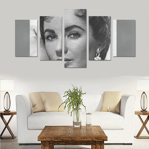 Great Actress Elizabeth Taylor Canvas Print Sets C (No Frame)