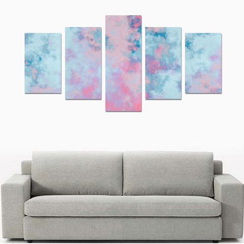 pink and blue clouds Canvas Print Sets C (No Frame)