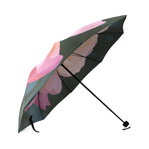 Beautiful Pink Rose Floral Art Foldable Umbrella (Model U01)