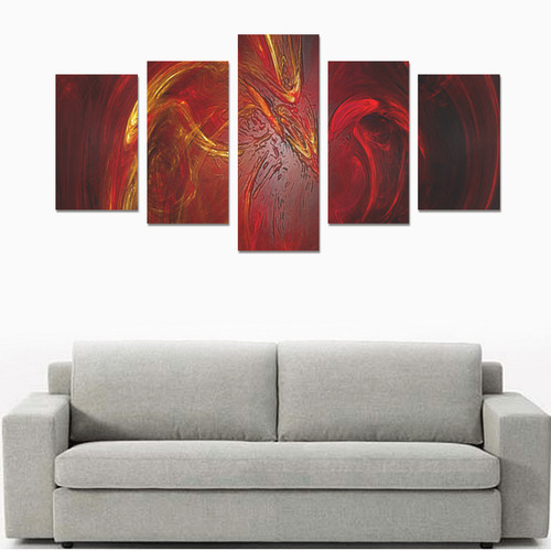 Red Firebird Phoenix Canvas Print Sets C (No Frame)