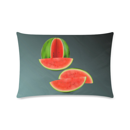 Watercolor Watermelon, red green and sweet Custom Zippered Pillow Case 16"x24"(Twin Sides)