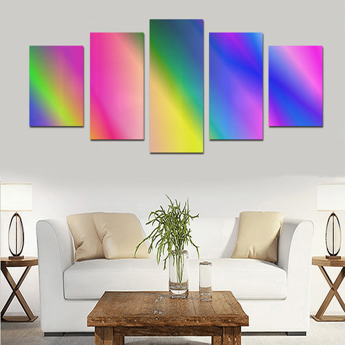 rainbow streaks 3 Canvas Print Sets D (No Frame)