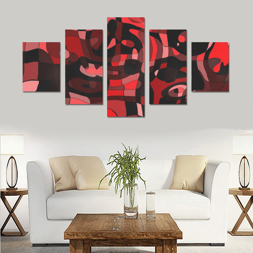 red abstrac2t Canvas Print Sets B (No Frame)