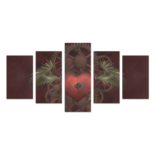 Fantastic Steampunk Heart Love Canvas Print Sets C (No Frame)