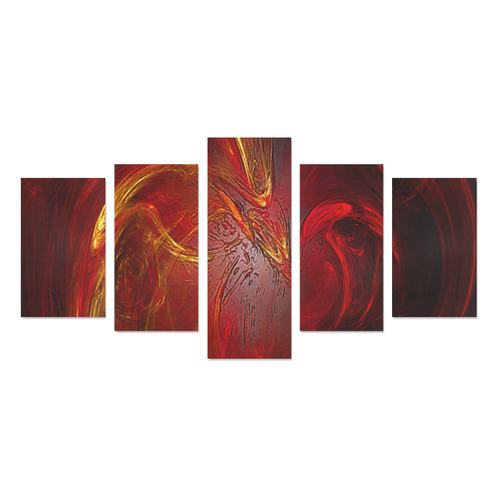 Red Firebird Phoenix Canvas Print Sets C (No Frame)