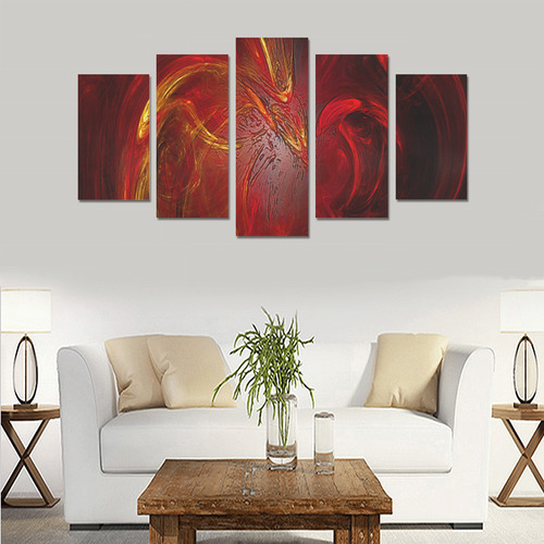 Red Firebird Phoenix Canvas Print Sets A (No Frame)