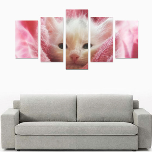 Kitty Loves Pink Canvas Print Sets C (No Frame)