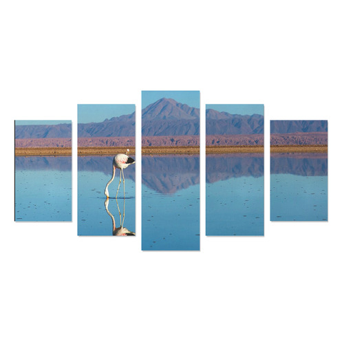 Mirrored Flamingo Canvas Print Sets A (No Frame)