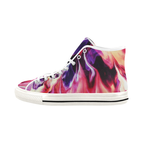 Abstract Watercolor Painting Crazy Fire Vancouver H Women's Canvas Shoes (1013-1)