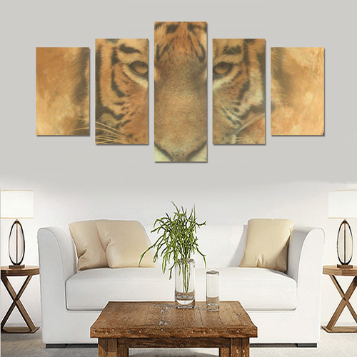 Tiger In The Moon Canvas Print Sets C (No Frame)