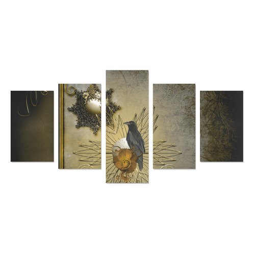 Decorative design with crow Canvas Print Sets C (No Frame)