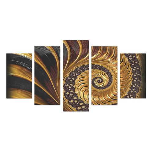 Black Gold Copper Shell Canvas Print Sets A (No Frame)