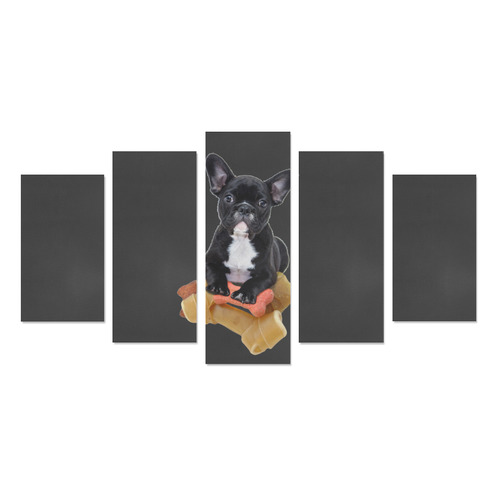 Cute Bulldog Puppy Canvas Print Sets A (No Frame)
