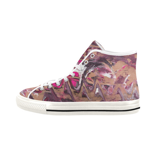 Abstract Acryl Painting plum brown pink Vancouver H Women's Canvas Shoes (1013-1)