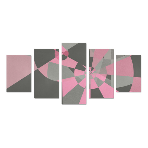 pink and Gray Pinwheel Canvas Print Sets D (No Frame)