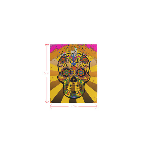 psychedelic Pop Skull 317A by JamColors Logo for Men&Kids Clothes (4cm X 5cm)