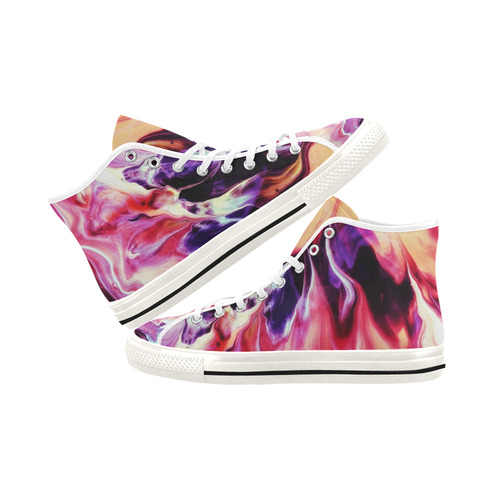 Abstract Watercolor Painting Crazy Fire Vancouver H Men's Canvas Shoes (1013-1)