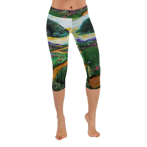 Tree Of Imagination Women's Low Rise Capri Leggings (Invisible Stitch) (Model L08)