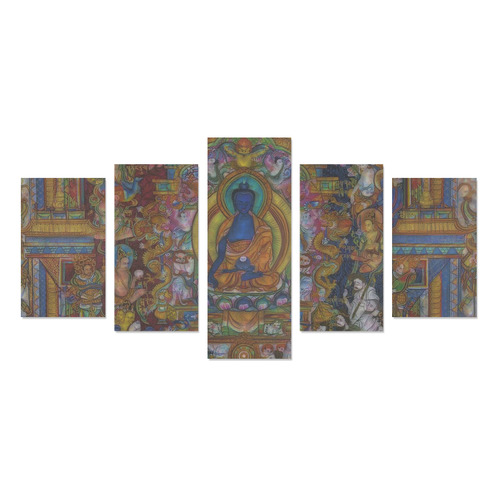 Awesome Thanka With The Holy Medicine Buddha Canvas Print Sets C (No Frame)