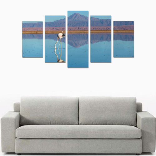 Mirrored Flamingo Canvas Print Sets A (No Frame)